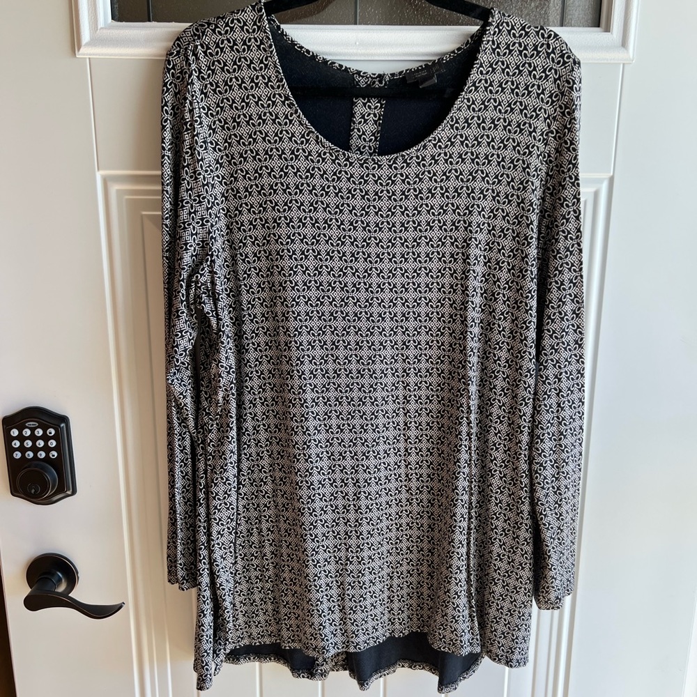 J. Jill Black Long Sleeve Top Size Large